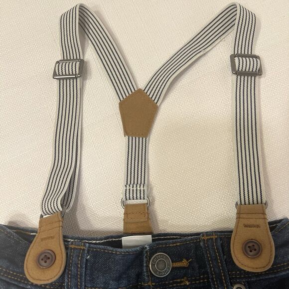 Carter’s 2T Toddler Jeans Suspenders Blue Denim Pants Unisex Kidswear Fall Fit - Picture 10 of 10